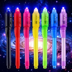 Magic Light Pen, Glow Pen Set, 3/7 Counts/Set Invisible Ink Pen With UV Lamp, Colored Markers, Artist Drawing Pen, Stationery Supplies