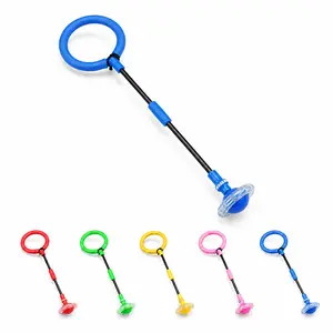 Foldable Light Up Ankle Skip Ball, Outdoor Lawn Tetherball Toy with Flashing Wheel, Active Play Exercise Toy for Balance & Coordination Backyard Games