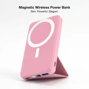 Power Bank,Magnetic Power Bank,10000mAh Wireless Portable Charger,22.5W Fast Charging Battery Pack with Foldable Stand,USB-C Cable,Magsafe-Compatible with Magsafe,for iPhone 17/17 Plus/17 Pro/17 Pro Max, iPhone 17/16/15/14/13/12/Pro Series