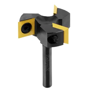 1/4" Shank Slab Flattening, Spoilboard Surfacing, & Planing Router Bits | 3-Flute, 1-1/2" Diameter | with TiN Coated Carbide Insert - C1401T
