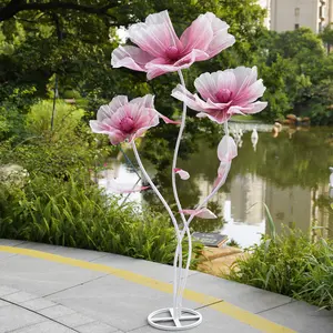 ZEYEXE Giant Flowers for Decoration with Stand,Floor Standing Oversized Large Organza Flowers Decor,Giant Artificial Flowers for Wedding Decorations,Shop Window Display,Banquet,Garden Party