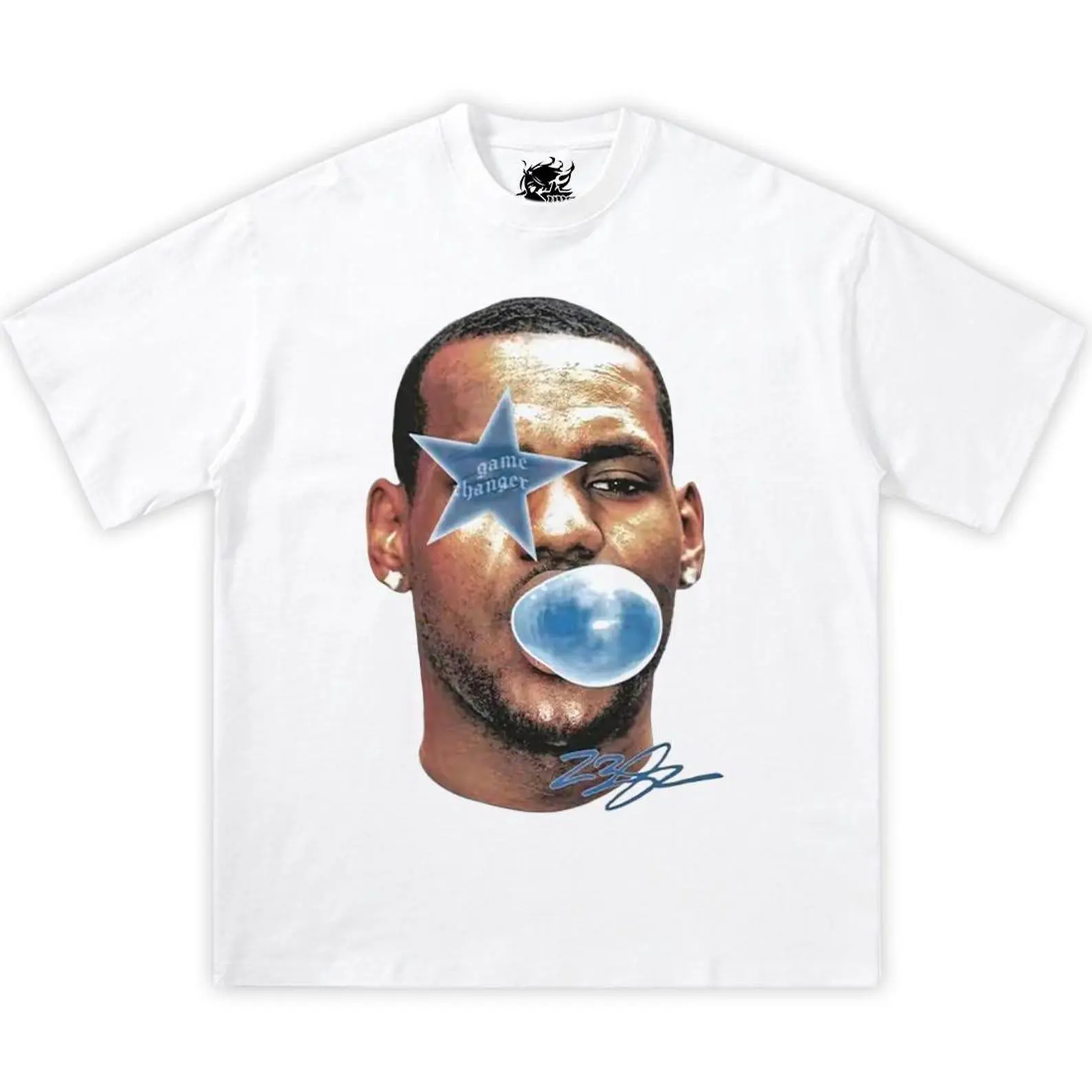 Gildan Adult & Youth Lebron James Bubble Gum Blue Boxy Cotton Tee Shirt, y2k, streetwear, basketball, graphic tee, oversized, tshirt, kids, fan, gifts, Christmas