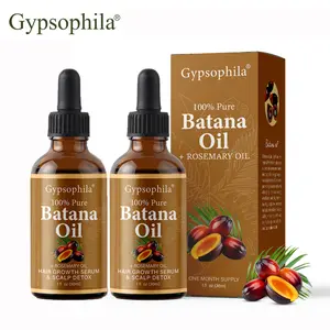 Gypsophila Batana Oil with Rosemary for Hair Growth (2pcs 60 mL)，Nourish Scalp & Detox for Strong &Healthy Hair,  Haircare Rosemary Oil Comfort Strengthening Serum Thickening Nourishing Organic Daily Frizz Moisture  Hydrating Moisturizing
