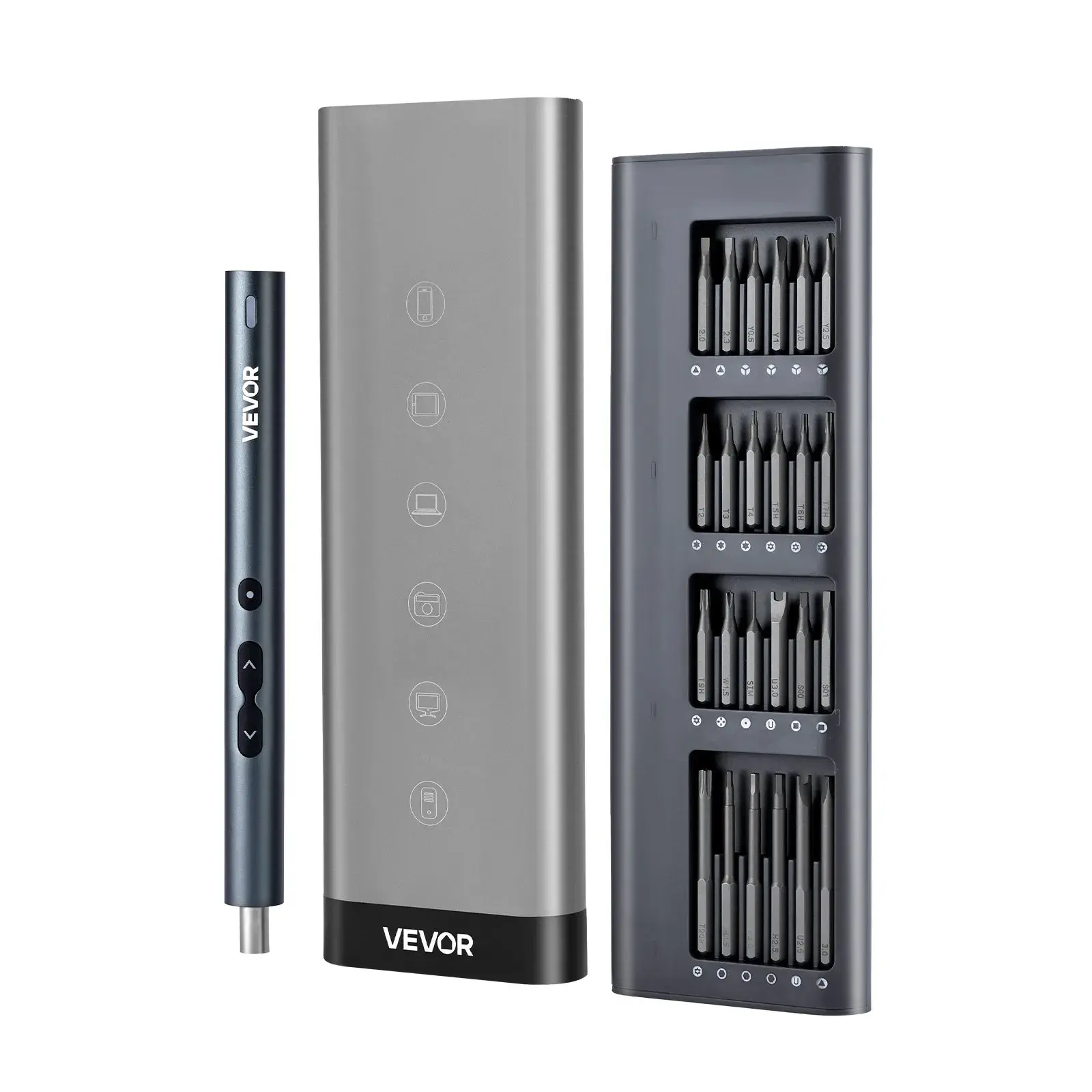 【Summerfinds】VEVOR Electric Precision Screwdriver Set,48 Magnetic BitsMini Electric Screwdriver with Magnetic Storage BoxS2 Steel BitsLED LightType-C Chargingfor PhoneLaptopand Electronics Repair, Cordless Power Screwdriver, Rechargeable Tools
