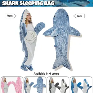 Funny Shark Party Prop Wearable Blanket, Multicolor Options, Hooded Design, Suitable for Adults and Kids, Home Warmth, Role Play, Birthday Parties, Cozy Hooded Blanket