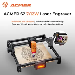 ACMER S2 7W/12W Laser Engraver & Cutter, 300x300mm Large Work Area, High-Precision 7000mW Blue Laser - For Wood, Faux Leather, Acrylic, Ceramics & More. Ideal for Beginners, Pros. Perfect for Wood Carving, DIY Crafts, Gifts & Projects.