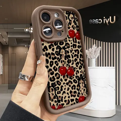 Soft Silicone Cover for iPhone 17 Air, 16, 15, 14 Pro Max, 13, 12, 11, XR, XS, SE, Plus - Leopard Patterned TPU Phone Accessory, Shockproof, Anti-Drop, Comfortable Grip, Rugged Durable Protection