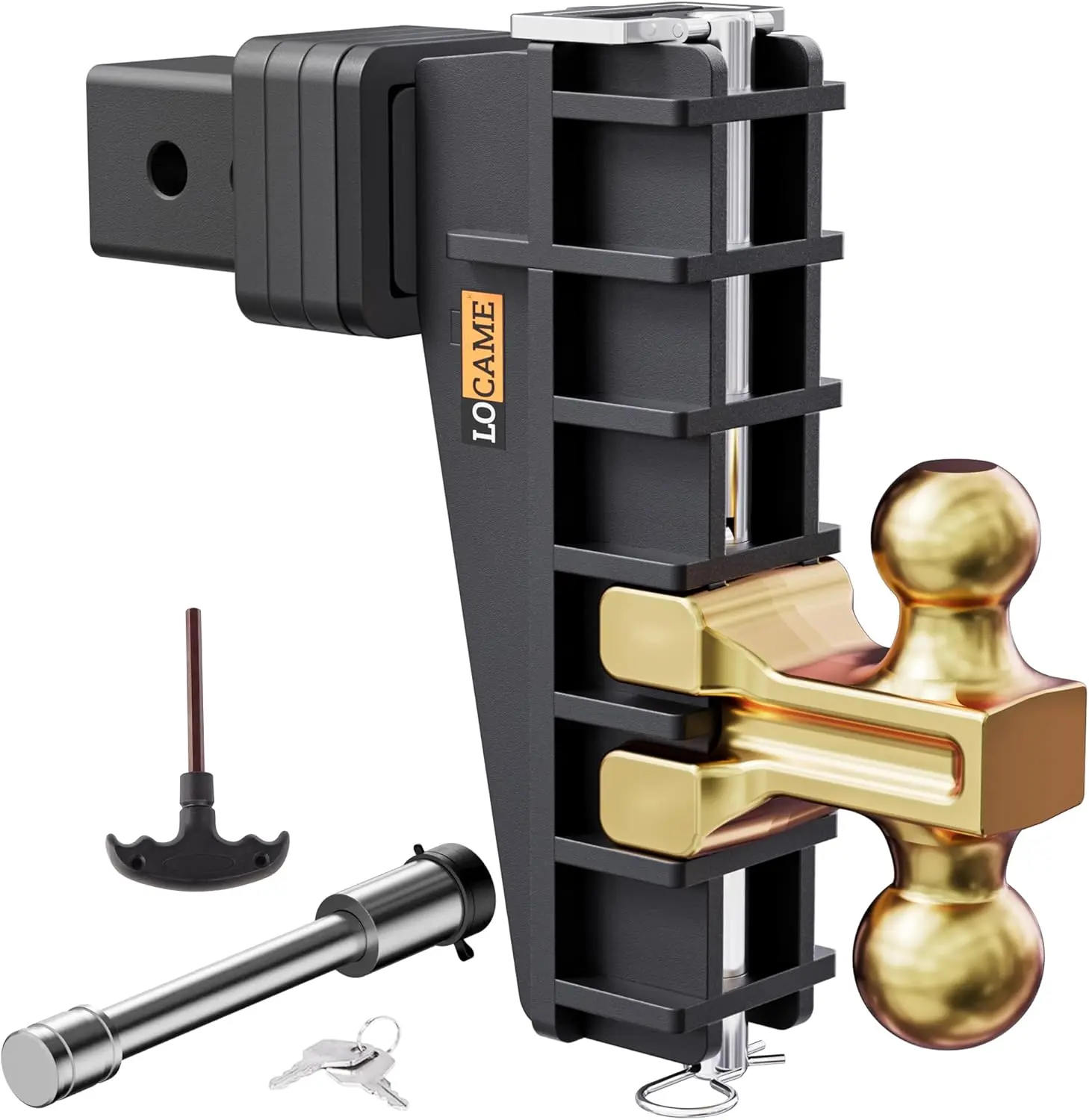 Adjustable Trailer Hitch, Fits 2.5-Inch Receiver, 8-Inch Drop/Rise Drop Hitch, 28,000 LBS GTW-Tow Hitch for Heavy Duty Truck, Solid Ball Mount, Cars accessories