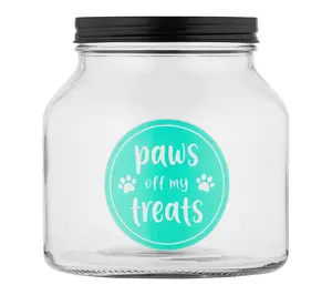 10 Strawberry Street "Paws Off" Glass Treat Canister