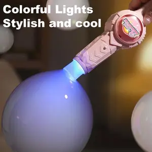 Smoke Bubble Machine, Elastic Bubble Fog Wand, Rechargeable Fog Bubble Machine with Lights & Sound, for Parties Outdoor Interactive Fun