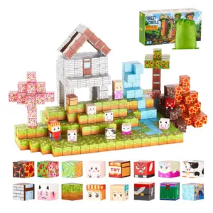 【DealsForYouDays】VEVOR 150 PCS Magnetic Construction Set, Forest Castle Themed Magnetic Tiles with Neodymium Magnets, Sturdy Stacking Transformable Building Blocks for 3+ Years Old Kids, STEM Montessori Sensory Toys for Christmas, Birthday Gifts