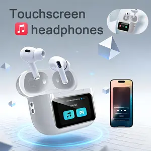 Wireless Earbuds with Smart Touchscreen Display, Bluetooth 5.3 Headphones, 36 Hours Battery Life, Fast Charging Case, HiFi Stereo Sound, Noise Reduction Mic, Auto Pairing for iOS & Android