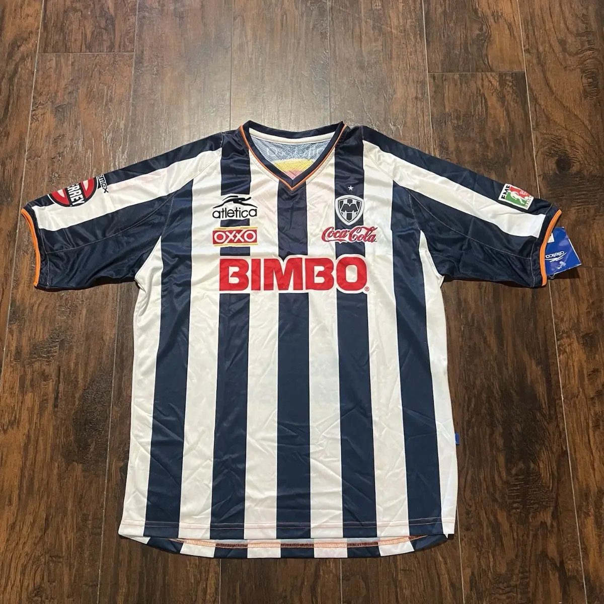 "Monterrey Rayados Retro Striped Soccer Jersey" Liga MX Football Fan Shirt, Classic Blue White Match Day Streetwear Top