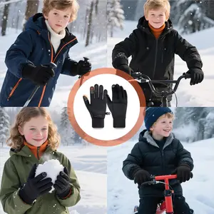 Winter Gloves  Touchscreen Warm Fleece Anti-Slip for Boys Girls  4-10