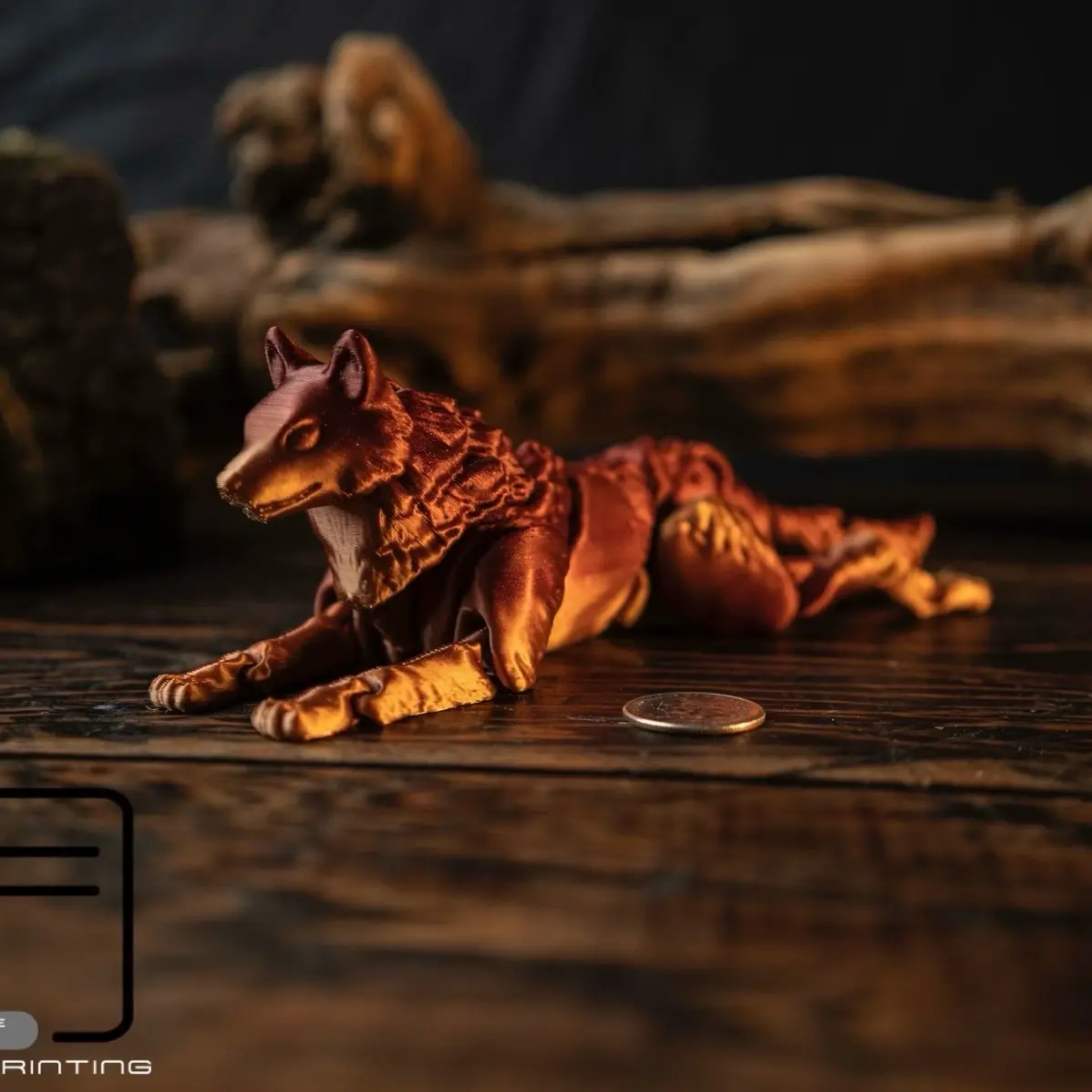 Articulated 3D printed wolf, flexi animal Articulated 3D printed wolf, flexi animal