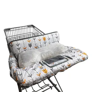 Shopping Cart Cover for baby, High Chair Cover for Boy Girl, Infant Grocery Cart Cushion with removable seat Positioner and Cellphone Holder