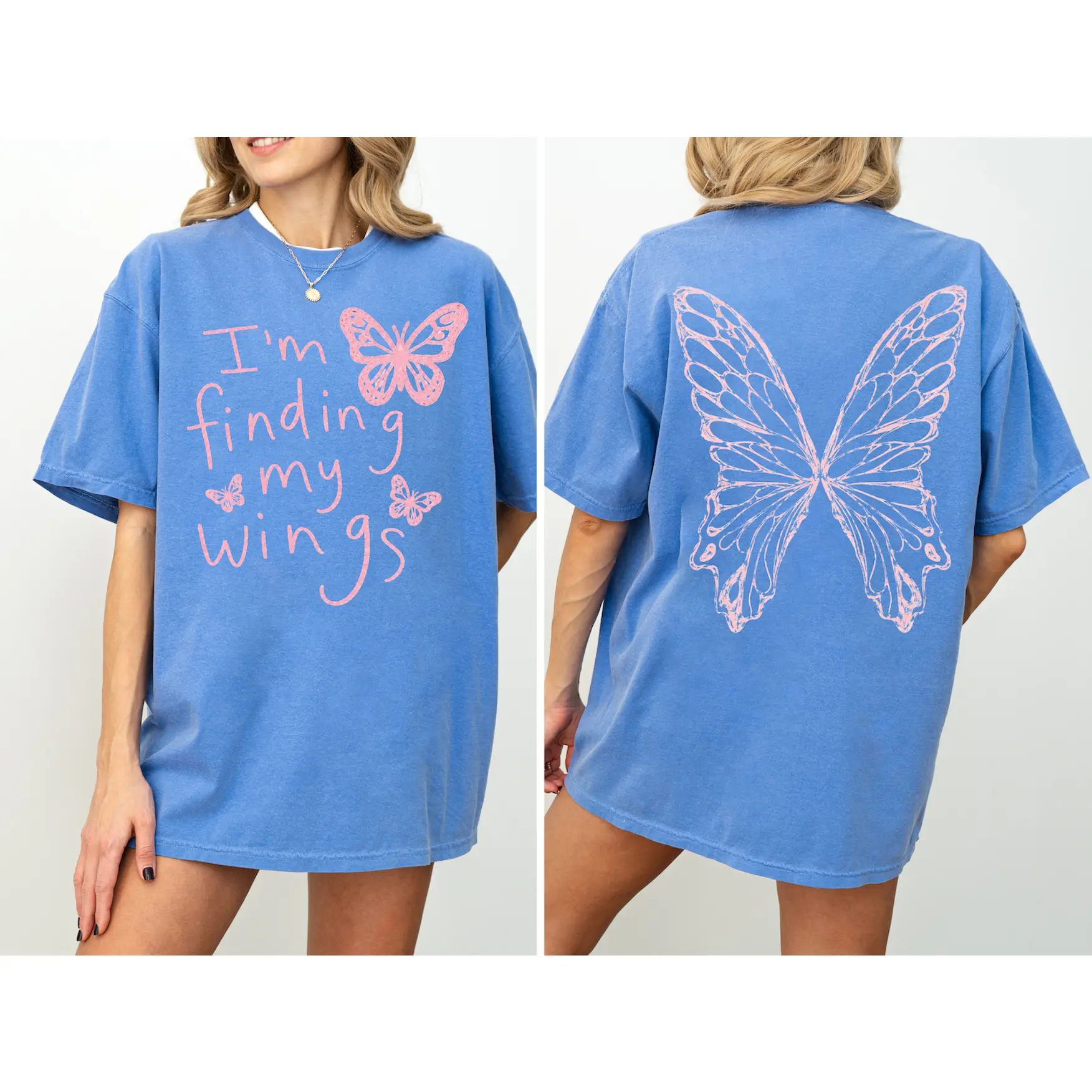 I’m Finding My Wings Butterfly Tee | Oversized Graphic Shirt |  Comfort Colors