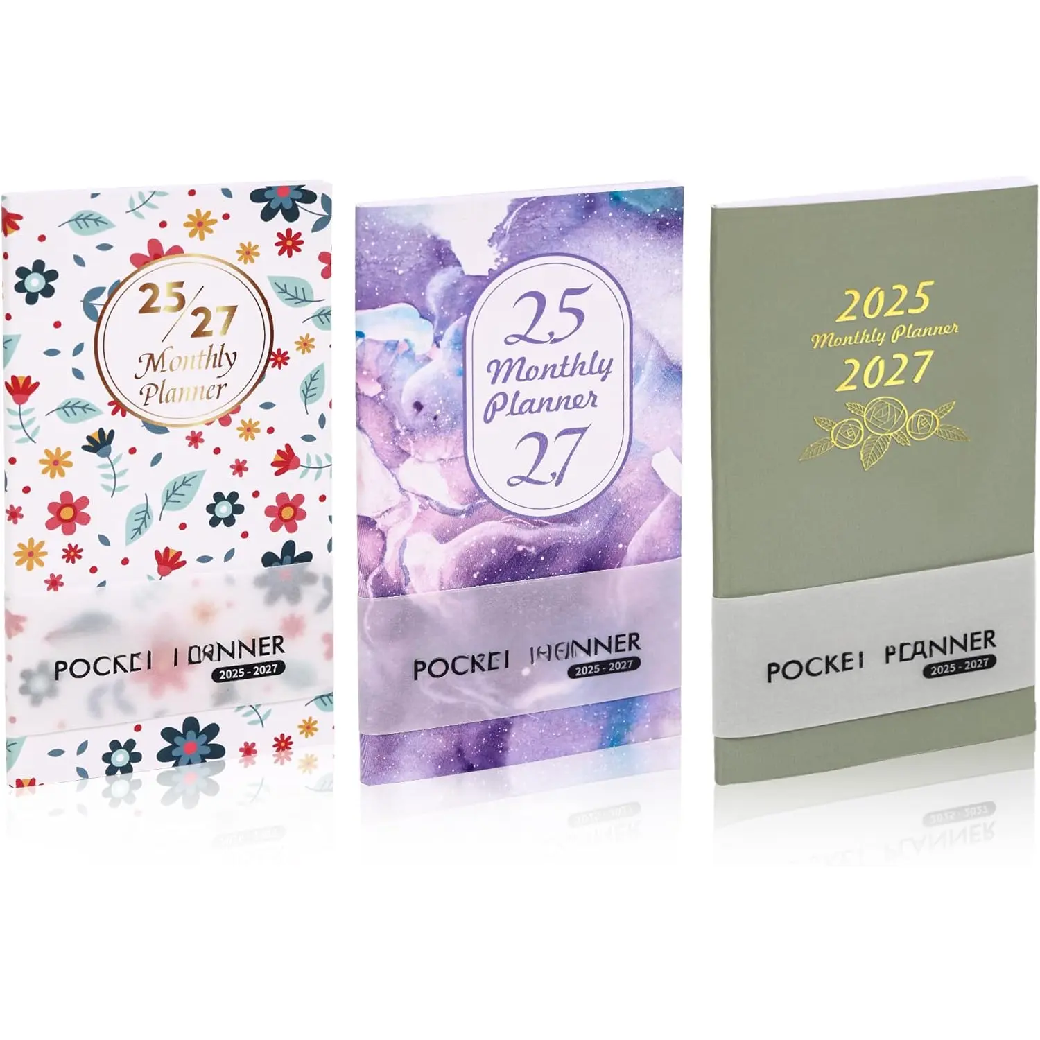 3 Pack 2025-2027 Pocket Monthly Planner 3 Year Small Size Mini Pocket planner Academic Planner With Daily Quotes Hardcover Agenda Book  Organizer for Purse,Planning, Organizing, and Office Use