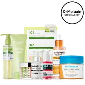 [Dr.Melaxin Official] 8-Step Glass Skin Routine | Pore + Acne + Glow All-in-One Kit with Cactus Cooling to De-puff, Kojic Spot Correction & Advanced Skin Density Support