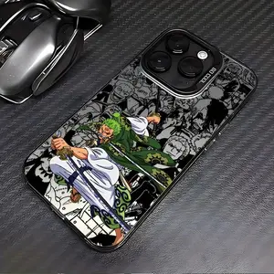 Luxury Frosted Roronoa Zoro Anime Phone Case Anti-Drop Cover For iPhone 17 Air 16 15 14 13 12 11 Pro Max Plus