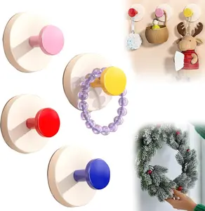 Heavy Duty Suction Cup Hooks No Drill Adhesive Wall Hooks Damage Free Strong Hold Multi Purpose Vacuum Hooks for Bathroom Kitchen Shower Tiles Glass Doors Towels Baskets and Wreaths