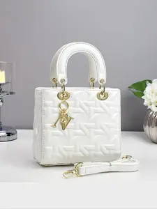 New High-End Fashion Diamond Pattern Handbag, Versatile Shoulder Bag, Stylish Crossbody Bag for Women, Elegant Design, Fashionable Crossbody Bag, Pu Tote Satchel, Elegant Commuter Bag