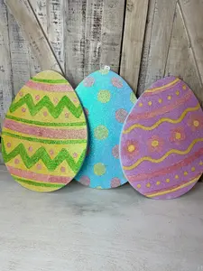 Glittered Eva Easter Eggs Three Styles