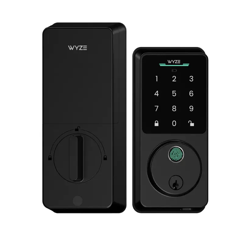 Wyze Lock Bolt v2 — Fingerprint Keyless Security Lock, Smart Wi-Fi + Bluetooth Deadbolt Replacement, IPX5 Weatherproof, Auto-Lock, Smartphone Control, Keypad