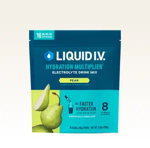 Liquid I.V. Hydration Multiplier - Pear - Hydration Powder Packets | Electrolyte Powder Drink Mix | Convenient Single-Serving Sticks | 8 Vitamins & Nutrients | 1 Pack (16 Servings)​