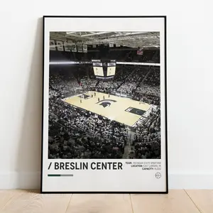 Breslin Center Poster, Michigan State Spartans Poster, Minimalist Sports Poster, Bedroom Wall Art, Stadium , unframed, Poster Decor