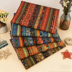100% Cotton,Ethnic Cotton, Vintage Fat Quarters Fabr-ic Bundles Sewing Fabr-ic Squares for Quilting Sewing Patchwork Clothes Home,4 Sizes