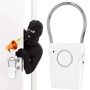 Door Handle Alarm 110dB Door Security Alarm with Adjustable Settings Alarm Equipment Battery Operated for Travel Hotel Security