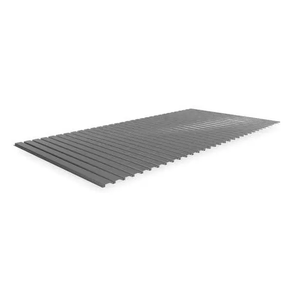 Decking,  Ribbed Steel,  96 in W,  48 in D,  Gray,  Powder Coated Finish,  Gauge: 22