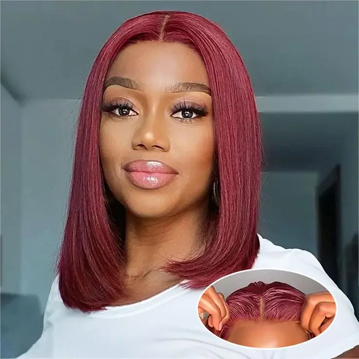 [Live Flashsale] ISEE Super Deal Wear Go 99j Burgundy Color Lace Pre-plucked Hairline Pre-cut Lace Melt Human Hair Wigs Straight Wigs Queenleora Recommend Beginner Friendly Vacation Hair #SummerWins #DealsForYouDays
