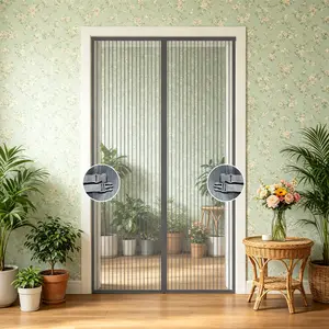 AIYYIPA Magnetic Anti-Mosquito Door Curtain, Home & Garage Screen Door, Mid-Opening Automatic Closing, Scratch-Resistant And Pet-Friendly, Self-Adhesive Easy to Install,  Suitable for Outdoor, Balcony And Various Occasions