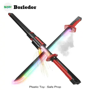 BLD LED SparkBlade Sword with Spray Effect knife Toy Cyberpunk Katana - Light-Up Propfor Cosplay, Raves & Festivals RGB Lights Durable CollectibleItem US In Stock, Valentine’s Gift Idea ,cool birthday gift,type-c rechargeable mode