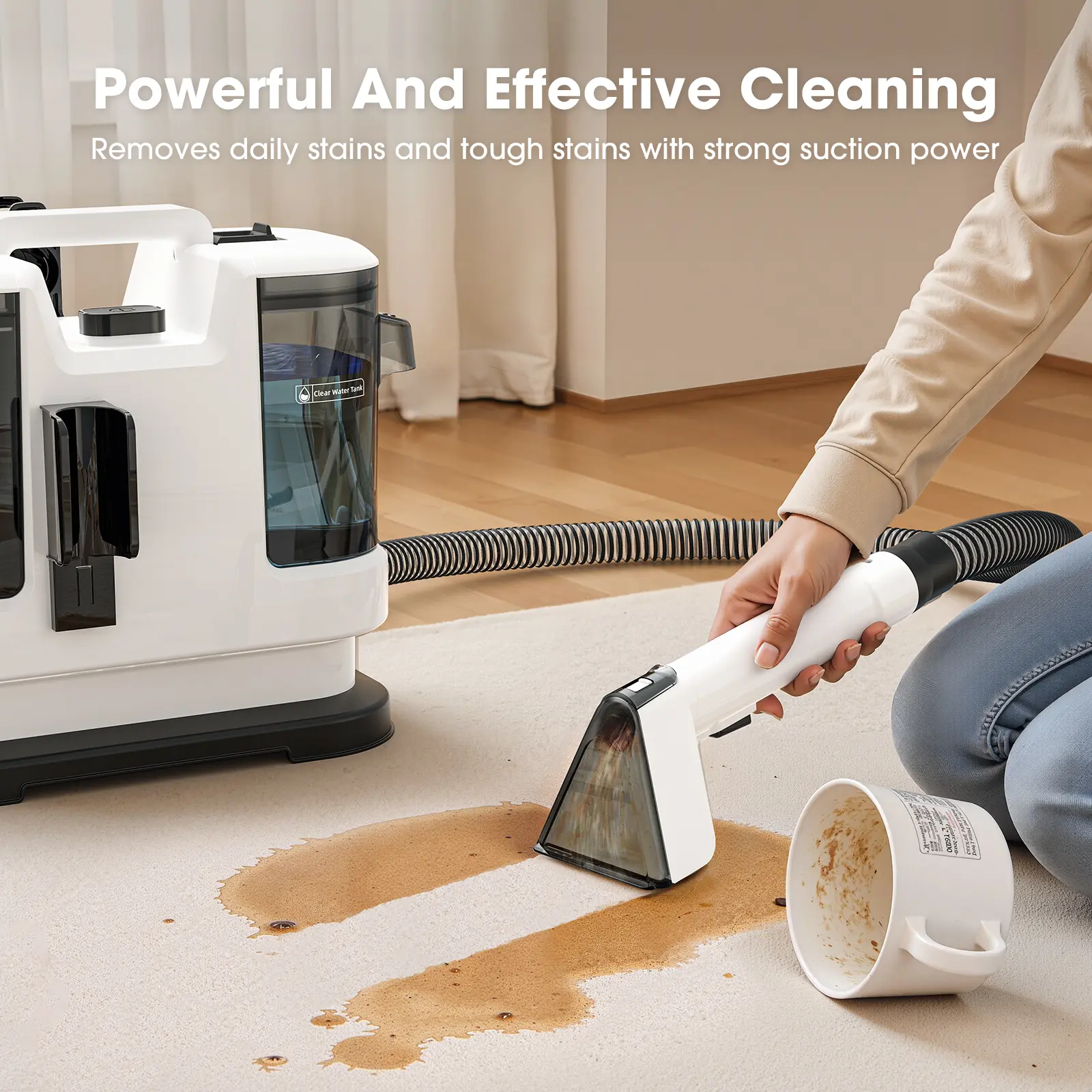 Fabric Cleaner Machine – Deep Clean Your Sofa, Carpet & More Multi Surface Vacuum Home Cleaning Tool tiktokshopbacktoschool