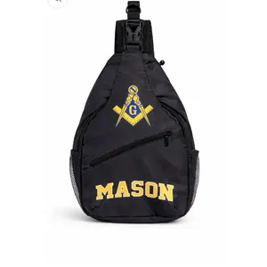 Masonic Crossbody Sling Bag - White Freemason Shoulder Bag