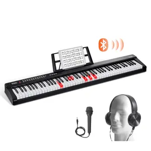 VEVOR 88 Key Digital Piano Keyboard, Semi Weighted Keys, Full Size Electric Portable Keyboard Piano Set with 1000 Tones Built-In Speakers Sustain Pedal Headphones, Bluetooth MIDI USB for Beginners