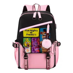 FNAF Cartoon Backpacks Practical and Dirt-Resistant Backpack Lightweight and Comfortable Portable Bag Outdoor Travel Daypack Laptop Bag -Pink