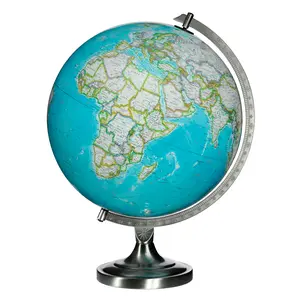 Replogle Made in USA National Geographic Bartlett 12″ Illuminated Desk Globe for Students with Detailed World Map and Adjustable Stand