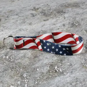 Northwest Straps Patriotic American Keychains - Red, White & Blue Flag Print, Stars & Stripes Design, Reinforced Stitch, Metal Clasp, Secure-Hold Fashion Accessory