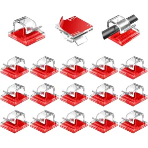 Clips 100 count, Wire Clips, Durable  Adhesive  Organizer Cord Holder Wire Management (Clear)