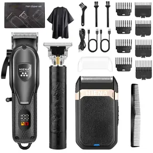 Men's Electric Shaver Set with LED Display, USB-Rechargeable, 7,000 RPM High-Speed Motor, for Home Grooming & Salon Use, Perfect Gift for Men, Hair Clipper