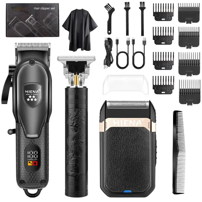 Men's Electric Shaver Set Clipper with LED Display, USB Rechargeable, Cordless Rechargeable Shaver, 7000 Speed, Home Grooming & Salon Use, Perfect Gift for Men, Beard Hair Shaver, Rechargeable Shaver Kit, Rechargeable Shaver Machine