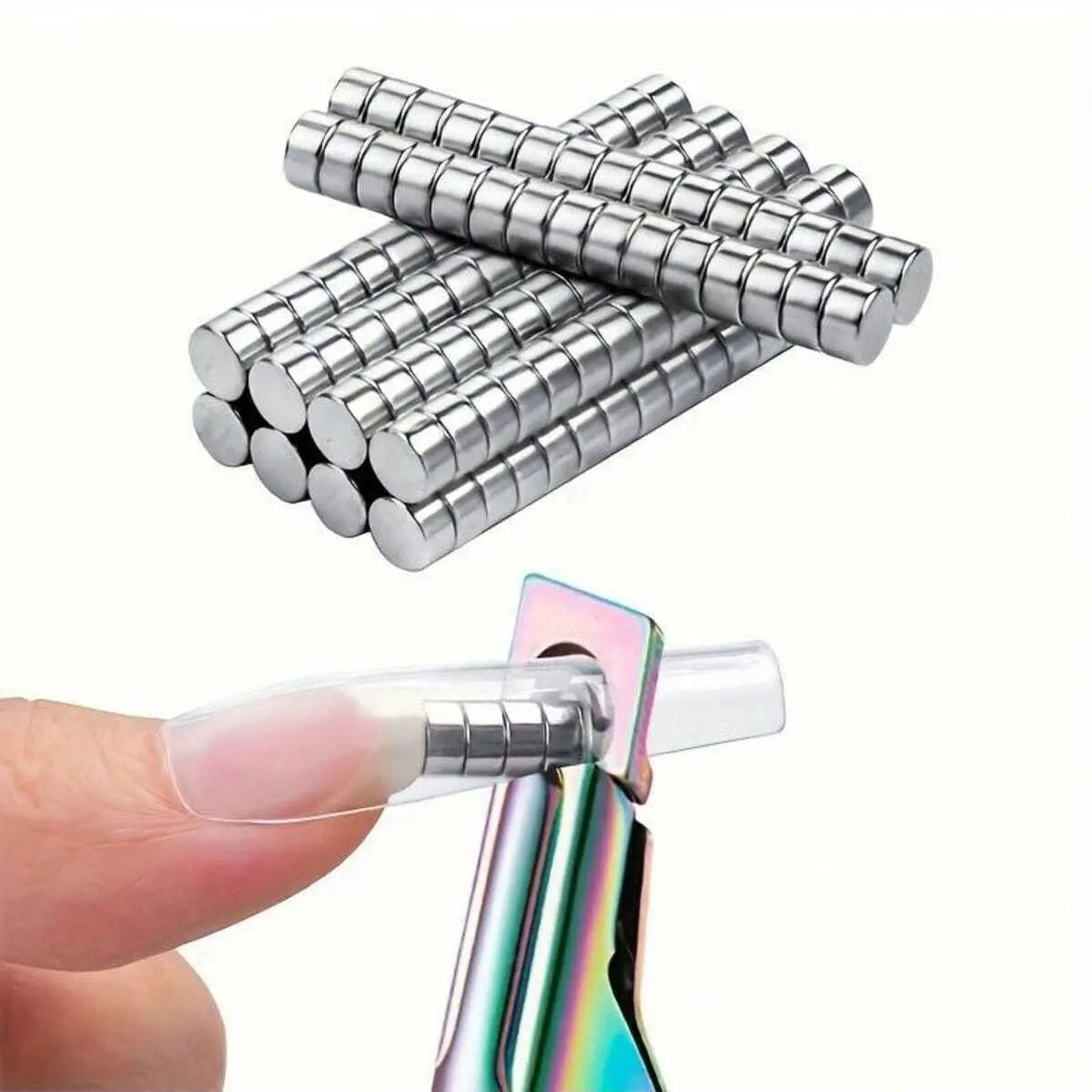 10-Piece Magnetic Nail Art Kit, Professional Cat Eye Nails, Strong Reusable Cylindrical Magnets, Fragrance-Free, DIY Nail Accessories, Manicure, Manicure Accessory Set