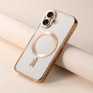 Magnetic Clear iPhone Case with Camera Lens Protector & Wireless Charging Support - Shockproof Anti-Drop Full Protection Cover for iPhone 17 Air, 17 Pro Max, 16 Pro Max, 15 Plus, 14 Pro, 13 Pro Max, 12, 11 Pro Max