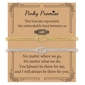 2pcs/set Matching Bracelets for Couples Love Knot Bracelet Pinky Promise Soulmate Relationship Friendship Bracelets Forever Infinity Jewelry Gifts for Women Men Her Him Valentines Day Gift