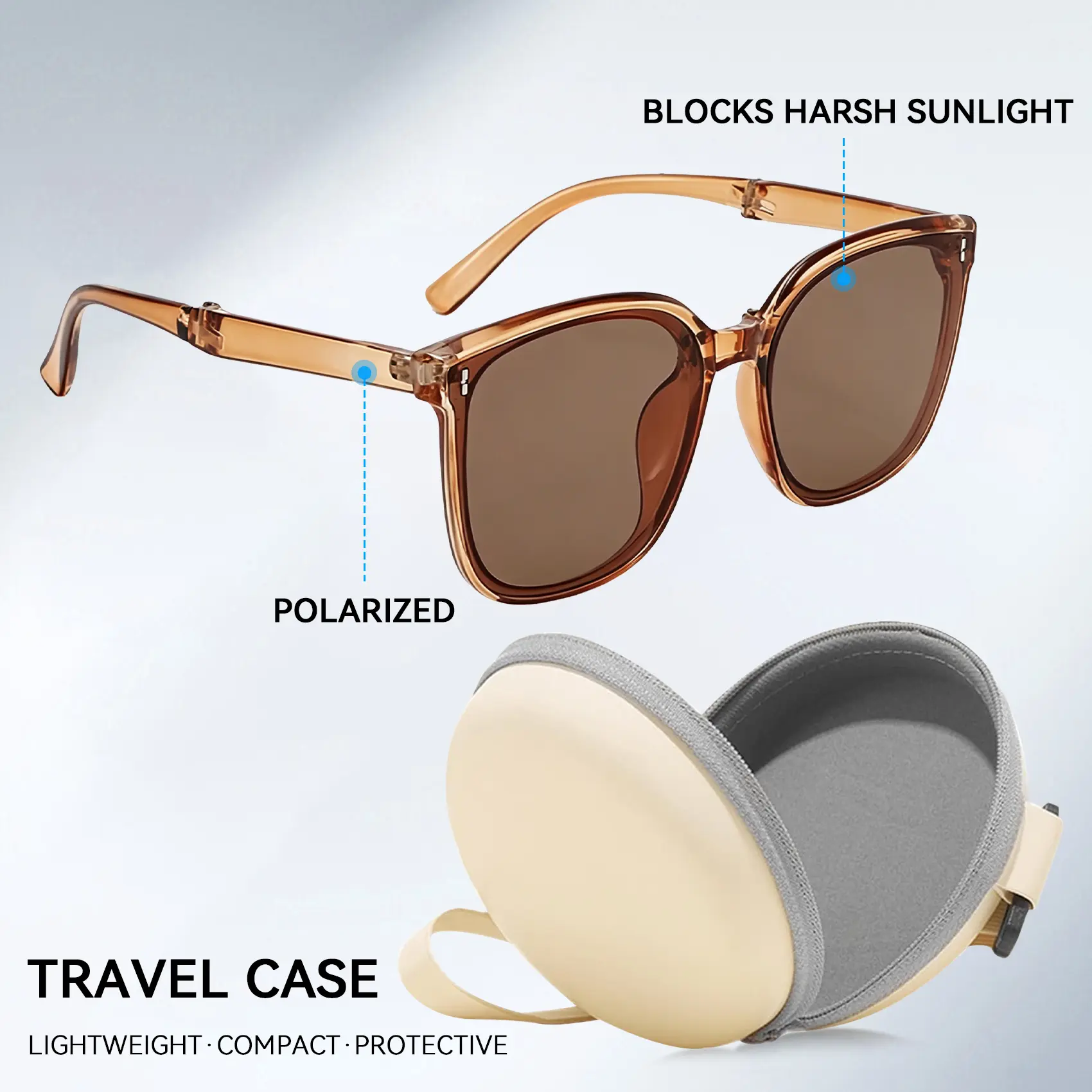 [SummerVibes] Foldable Sunglasses,Polarized UV Protection Sunglasses,Eyewear,Unisex Minimalist Style Sunglasses,Essential for Driving and the Beach, Fishing Glasses, Fashionable and Casual Summer sunglasses, foldable design, Deals for you days