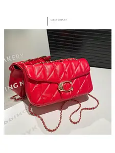 New Women's High-End Embroidered Plaid Chain Bag, Fashionable Crossbody Shoulder Bag, Detachable Leather Strap, Ideal for Dates and Parties